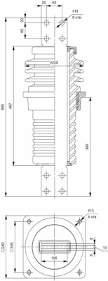 Изоляторы проходные ИПУ-10/2000-12,5 УХЛ 1